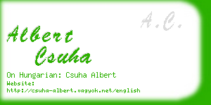 albert csuha business card